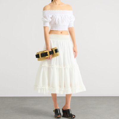 Balmain Faux Raffia Anthem Clutch Bag - Image 2