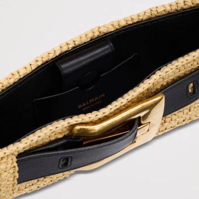 Balmain Faux Raffia Anthem Clutch Bag - Image 5