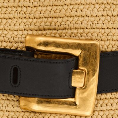 Balmain Medium Faux-Raffia Anthem Shoulder Bag - Image 5