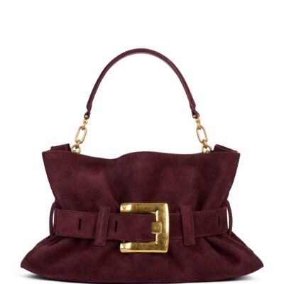 Balmain Medium Suede Anthem Shoulder Bag - Image 1