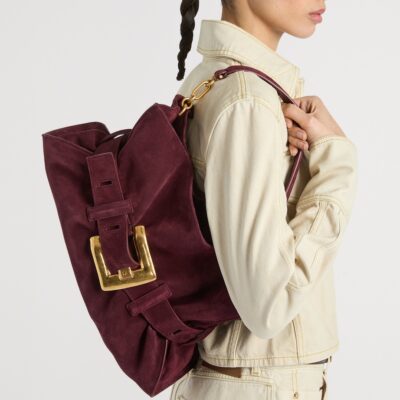 Balmain Medium Suede Anthem Shoulder Bag - Image 2