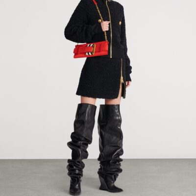 Balmain Satin Anthem Clutch Bag - Image 2