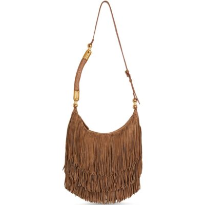 Balmain Suede Fringe Ébène Shoulder Bag - Image 1