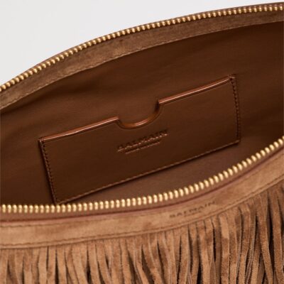 Balmain Suede Fringe Ébène Shoulder Bag - Image 5