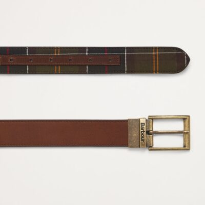 Barbour Leather Tartan Reversible Belt - Image 4