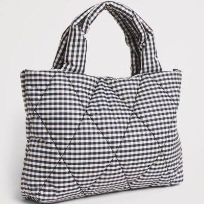 Barbour Mini Quilted Gingham Tote Bag - Image 3