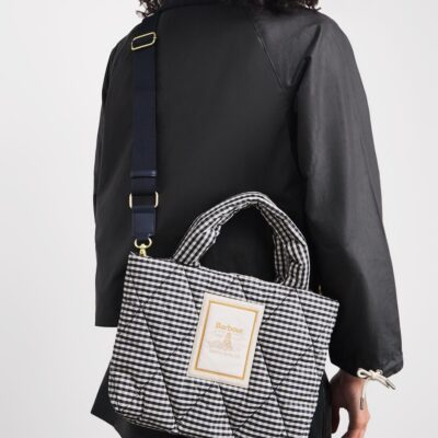 Barbour Mini Quilted Gingham Tote Bag - Image 5
