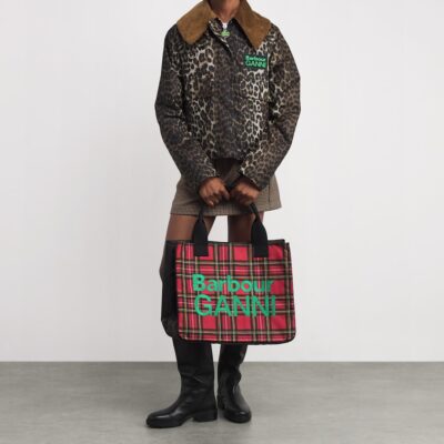 Barbour x GANNI Waxed Tartan Tote Bag - Image 5