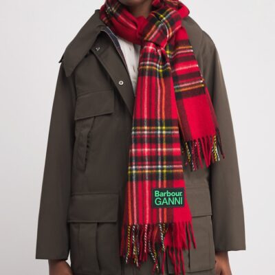 Barbour x GANNI Wool Tartan Scarf - Image 2