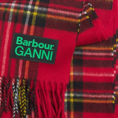 Barbour x GANNI Wool Tartan Scarf - Image 4
