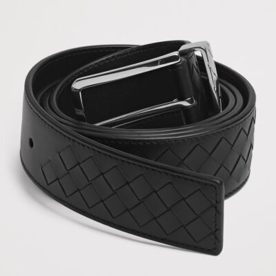 Bottega Veneta Calfskin Intrecciato Loop Belt - Image 3