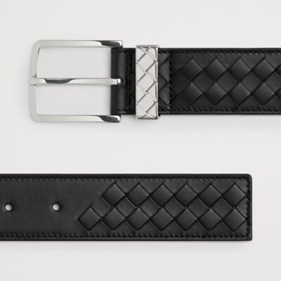 Bottega Veneta Calfskin Intrecciato Loop Belt - Image 4