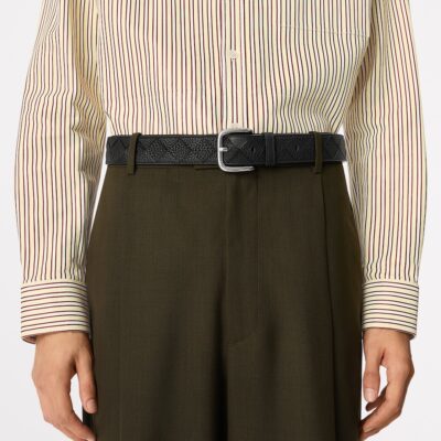 Bottega Veneta Grained Leather Intrecciato Belt - Image 2