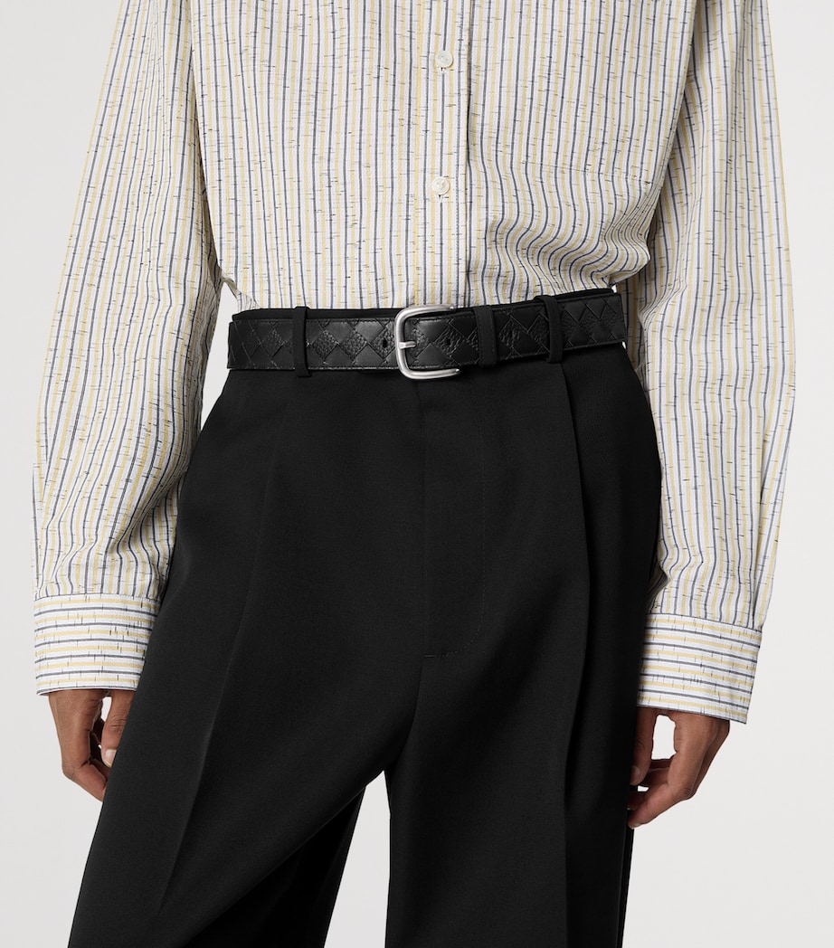 Bottega Veneta Grained Leather Intrecciato Belt - Image 4