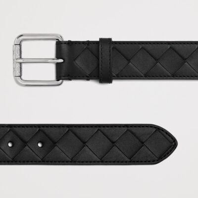 Bottega Veneta Intrecciato Leather Stamp Belt - Image 4
