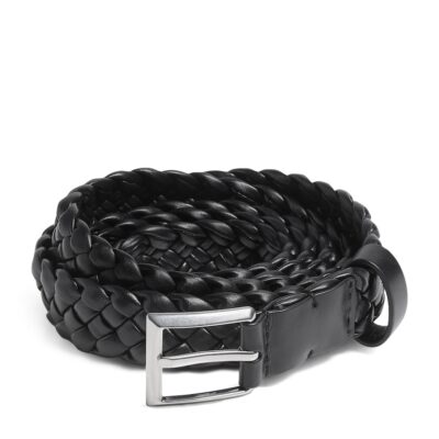 Bottega Veneta Intreccio Leather Solo Belt - Image 1