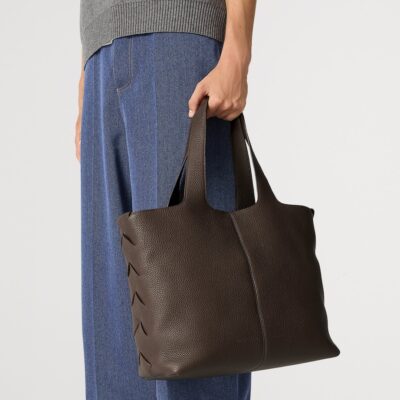 Bottega Veneta Large Leather Diago Tote Bag - Image 5