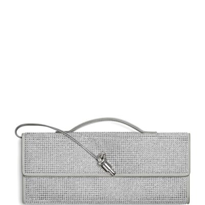 Bottega Veneta Leather Crystal-Embellished Andiamo Clutch Bag - Image 1