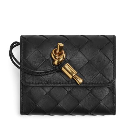Bottega Veneta Leather Intrecciato Andiamo Trifold Wallet - Image 1