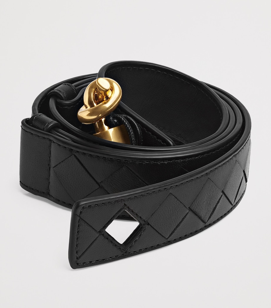 Bottega Veneta Leather Intrecciato Andiamo Belt - Image 3