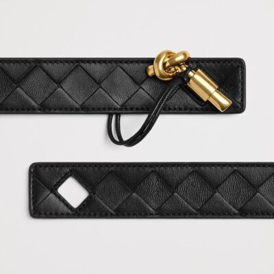 Bottega Veneta Leather Intrecciato Andiamo Belt - Image 4