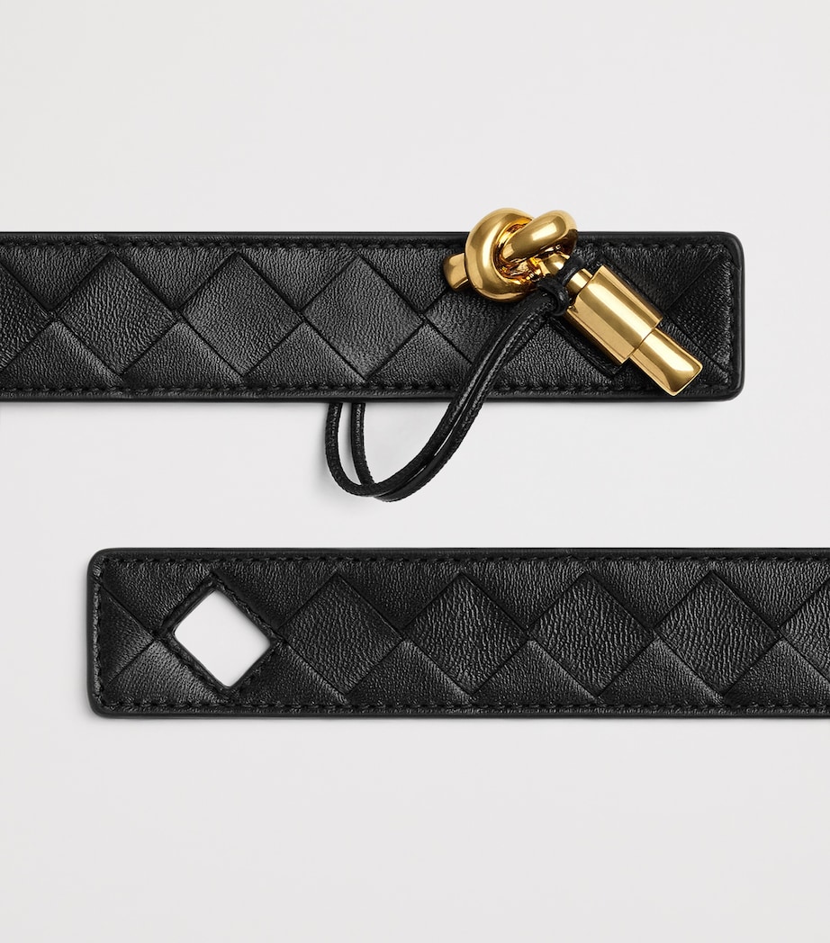 Bottega Veneta Leather Intrecciato Andiamo Belt - Image 4