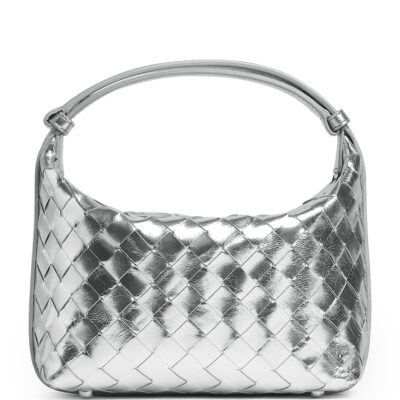 Bottega Veneta Mini Metallic Leather Wallace Top-Handle Bag - Image 1