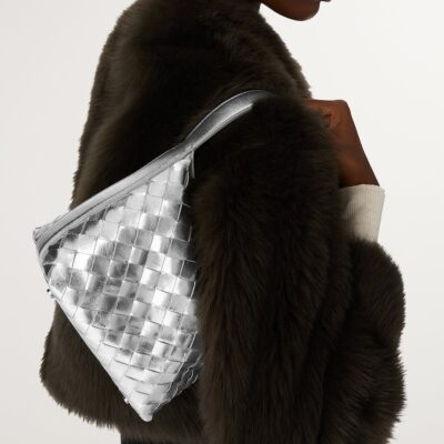 Bottega Veneta Mini Metallic Leather Wallace Top-Handle Bag - Image 2