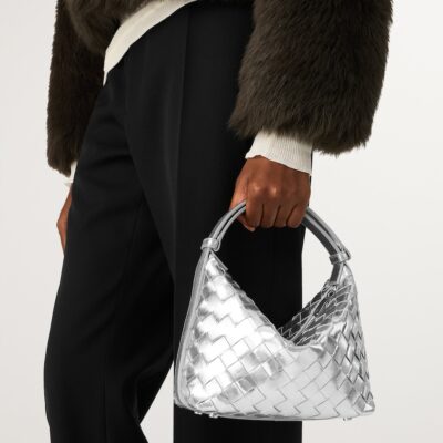 Bottega Veneta Mini Metallic Leather Wallace Top-Handle Bag - Image 4