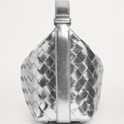 Bottega Veneta Mini Metallic Leather Wallace Top-Handle Bag - Image 5