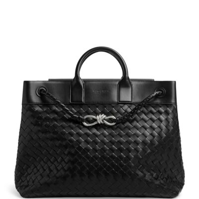 Bottega Veneta Small Leather Zipped Tote Bag - Image 4
