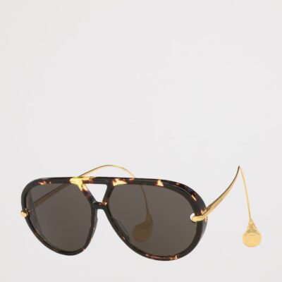 Bottega Veneta Tortoiseshell Aviator Sunglasses - Image 2