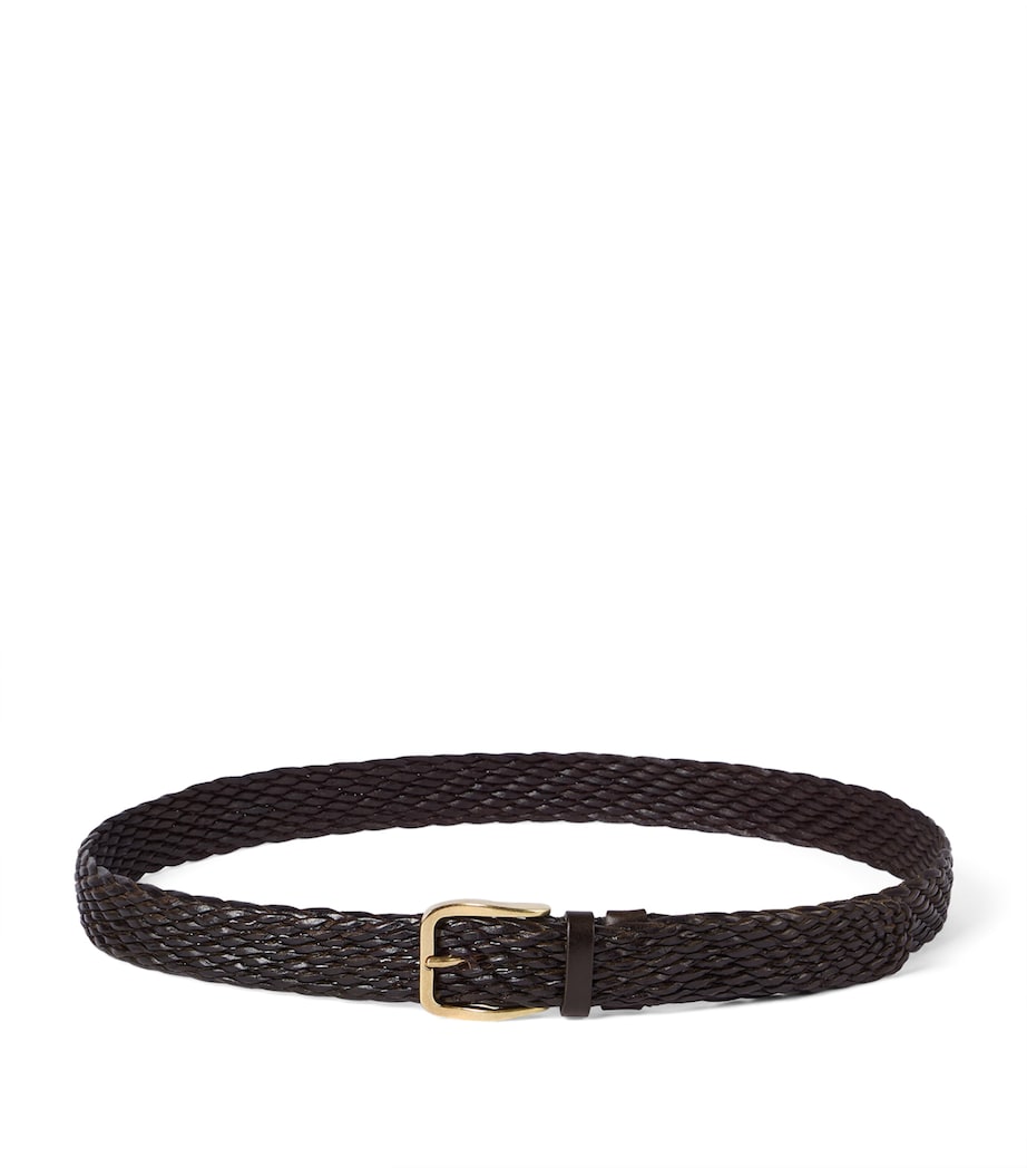 Brunello Cucinelli Calfskin Woven Belt - Image 1