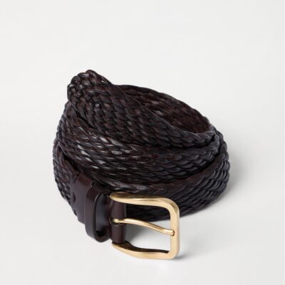 Brunello Cucinelli Calfskin Woven Belt - Image 4