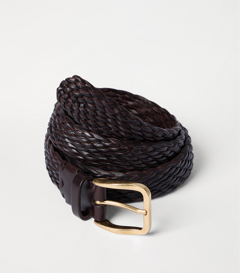 Brunello Cucinelli Calfskin Woven Belt - Image 4