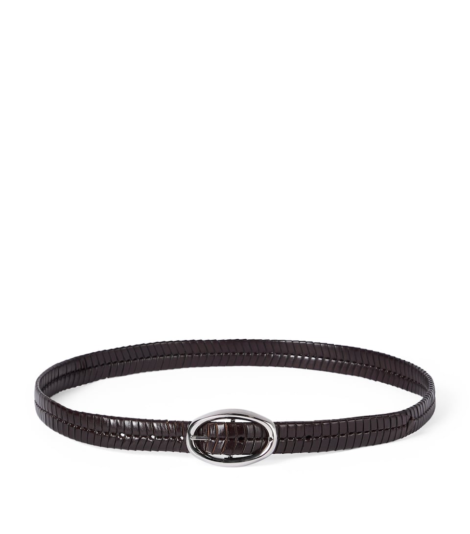 Brunello Cucinelli Calfskin Woven Belt - Image 5