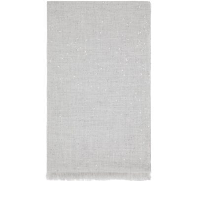 Brunello Cucinelli Cashmere-Silk Diamond Yarn Sequin Scarf - Image 1
