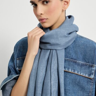 Brunello Cucinelli Cashmere-Silk Blend Sparkling Scarf - Image 3
