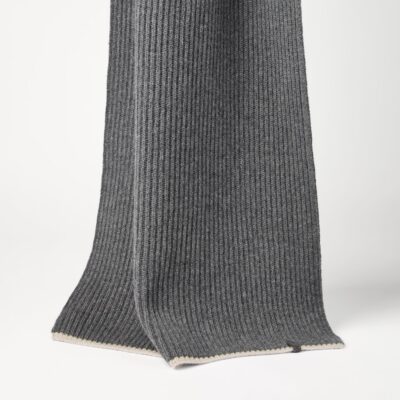 Brunello Cucinelli Cashmere English Rib Monili Scarf - Image 3