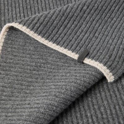 Brunello Cucinelli Cashmere English Rib Monili Scarf - Image 5