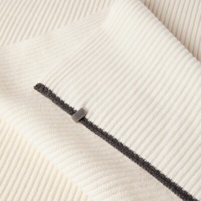 Brunello Cucinelli Cashmere Ribbed Monili-Detail Scarf - Image 4