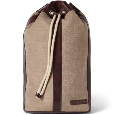 Brunello Cucinelli Cotton-Linen Leisure Backpack - Image 1