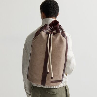 Brunello Cucinelli Cotton-Linen Leisure Backpack - Image 2