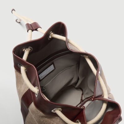 Brunello Cucinelli Cotton-Linen Leisure Backpack - Image 5
