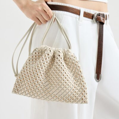 Brunello Cucinelli Crochet Pouch Bag - Image 2