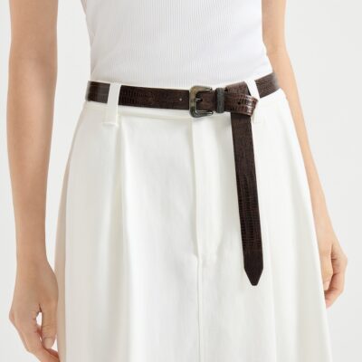 Brunello Cucinelli Embossed Leather Belt - Image 2