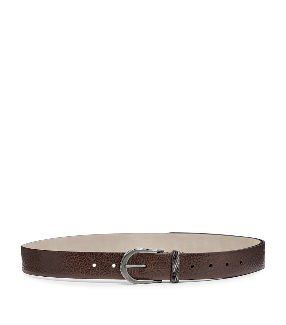 Brunello Cucinelli Hammered Calfskin Belt - Image 1