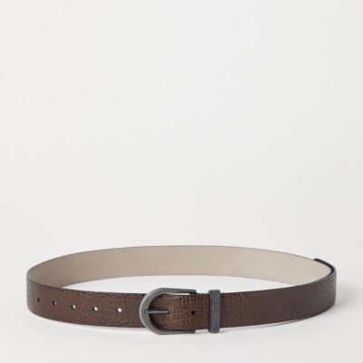 Brunello Cucinelli Hammered Calfskin Belt - Image 2
