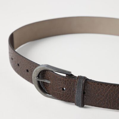 Brunello Cucinelli Hammered Calfskin Belt - Image 4