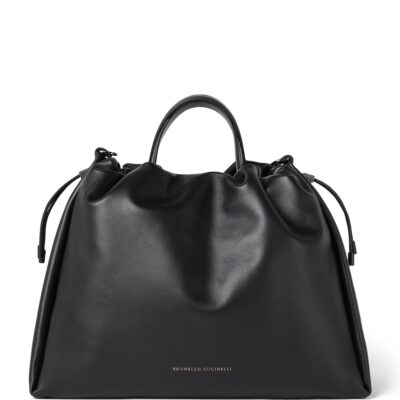 Brunello Cucinelli Large Leather Mellow Bucket Bag - Image 1
